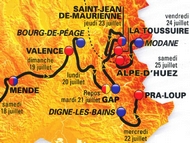 le Tour traversera la Drôme, l'Ardèche, l'Isère et la Savoie