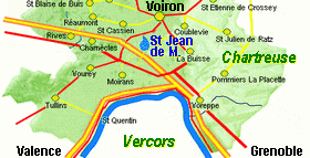 à 30mn de la Chartreuse, 40 du Vercors. 25km de Grenoble.
